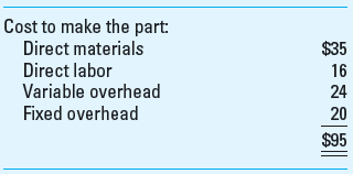 Relevant Cost Exercises Each of the following situations is independent a. Make or Buy Terry Inc. manufactures machine parts for aircraft engines. CEO Bucky Walters is considering an offer from a subcontractor to provide 2,000 units of product OP89 for $120,000. If Terry does not purchase these parts from the subcontractor, it must continue to produce them in-house with these costs:     Required Should Terry Inc. accept the offer from the subcontractor Why or why not Include a consideration of both financial and nonfinancial factors. b. Disposal of Assets A company has an inventory of 2,000 different parts for a line of cars that has been discontinued. The net book value (NBV) of this inventory is $50,000. The parts can be either re machined at a total additional cost of $25,000 and then sold for $30,000 or sold as-is for $2,500. Required What should it do Include a consideration of both financial and nonfinancial factors.  c. Replacement of an Asset An uninsured boat costing $90,000 was wrecked the first day it was used. It can be either sold as-is for $9,000 cash and replaced with a similar boat costing$92,000 or rebuilt for $75,000 and be brand new as far as operating characteristics and looks are concerned. Required What should be done Include a consideration of both financial and nonfinancial factors.  d. Profit from Processing Further Deaton Corporation manufactures products A, B, and C from a joint process. Joint costs are allocated on the basis of relative sales value at the end of the joint process. Additional information for Deaton Corporation follows:     Required  1. Define the following terms: joint production process; joint production costs; separable processing costs; and split-off point. 2. Which, if any, of products A, B, and C should be processed further and then sold (Show calculations.) 3. Why do accountants allocate to individual products joint/common costs in a joint manufacturing process e. Make or Buy Eggers Company needs 20,000 units of a part to use in producing one of its products. If Eggers buys the part from McMillan Company for $90 instead of making it, Eggers could not use the released facilities in another manufacturing activity. Forty percent of the fixed overhead will continue irrespective of CEO Donald Mickey's decision. The cost data are     Required Determine which alternative is more attractive to Eggers and by what amount. What nonfinancial factors might bear upon the ultimate decision f. Selection of the Most Profitable Product DVD Production Company produces two basic types of video games, Flash and Clash. Pertinent data for DVD Production Company follow:     The DVD game craze is at its height so that either Flash or Clash alone can be sold to keep the plant operating at full capacity. However, labor capacity in the plant is insufficient to meet the combined demand for both games. Flash and Clash are processed through the same production departments. Required  1. What is the meaning and importance of the statement that Flash and Clash are processed through the same production departments 2. Which product should be produced Briefly explain your answer. g. Special Order Pricing Barry's Bar-B-Que is a popular lunch-time spot. Barry is conscientious about the quality of his meals, and he has a regular crowd of 600 patrons for his $5 lunch. His variable cost for each meal is about $2, and he figures his fixed costs, on a daily basis, at about$1,200. From time to time, bus tour groups with 50 patrons stop by. He has welcomed them since he has capacity to seat 700 diners in the average lunch period, and his cooking and wait staff can easily handle the additional load. The tour operator generally pays for the entire group on a single check to save the wait staff and cashier the additional time. Due to competitive conditions in the tour business, the operator is now asking Barry to lower the price to $3.50 per meal for each of the 50 bus tour members. Required Should Barry accept the $3.50 price Why or why not What if the tour company were willing to guarantee 200 patrons (or four bus loads) at least once a month for $3.00 per meal