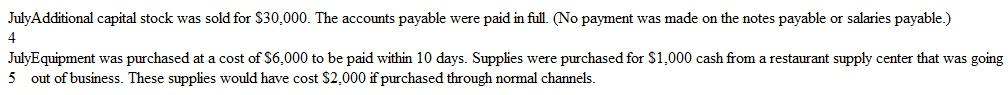 Preparing a Balance Sheet and Statement of Cash Flows; Effects of Business Transactions The balance sheet items for Collier Butcher Shop (arranged in alphabetical order) were as follows at July 1, 2015. (You are to compute the missing figure for Retained Earnings.)     During the next few days, the following transactions occurred:     Instructions  a. Prepare a balance sheet at July 1, 2015. b. Prepare a balance sheet at July 5, 2015, and a statement of cash flows for July 1-5. Classify the payment of accounts payable and the purchase of supplies as operating activities. c. Assume the notes payable do not come due for several years. Is Collier Butcher Shop in a stronger financial position on July 1 or on July 5? Explain briefly.