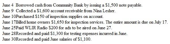 Short Comprehensive Problem Sanlucas, Inc., provides home inspection services to its clients. The company's trial balance dated June 1, 2015, is shown below:     Sanlucas engaged in the following transactions in June:     Instructions  a. Record the company's June transactions in general journal form. Include a brief explanation of the transaction as part of each journal entry. b. Post each entry to the appropriate ledger accounts (use the T account format illustrated in Exhibit 3-8 on page 110). Exhibit     c. Prepare a trial balance dated June 30, 2015. (Hint: Retained Earnings will be reported at the same amount as on June 1. Accounting for changes in the Retained Earnings account resulting from revenue, expense, and dividend activities is discussed in Chapter 5.) d. Has the company paid all of the dividends that it has declared? Explain.