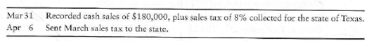 Recording sales tax  Consider the following transactions of Pearl Software:     Requirement  1. Journalize the transactions for the company.