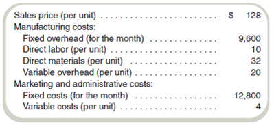 Cost Concepts  Princeton Fabrication, Inc., produced and sold 800 units of the company's only product in March. You have collected the following information from the accounting records:     Required  a. Compute: 1. Variable manufacturing cost per unit. 2. Full cost per unit. 3. Variable cost per unit. 4. Full absorption cost per unit. 5. Prime cost per unit. 6. Conversion cost per unit. 7. Profit margin per unit. 8. Contribution margin per unit. 9. Gross margin per unit. b. If the number of units increases from 800 to 1,000, which is within the relevant range, will the fixed manufacturing cost per unit increase, decrease, or remain the same Explain.