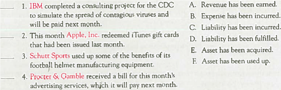 Understanding Concepts Related to Adjustments Match each situation below to two applicable reasons that require an adjustment to be made.