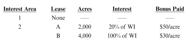 During 20XA, Core Petroleum incurred G&G costs of $20,000 for Project Area 15. Two areas of interest were identified. Detailed seismic studies were conducted on the areas of interests at the following costs:   As a result of the detailed seismic studies, the following leases were obtained:   During 20XB, Core Petroleum made the following payments:   The well on Lease B was completed early in January 20XC and was successful. Core Petroleum's share of production from the well was 10,000 barrels of oil. All 10,000 barrels of oil were sold during 20XC. Core's share of estimated reserves at year-end was 300,000 barrels. The selling price of the oil was $60/bbl, and lifting costs were $200,000. Lease A was abandoned in March 20XC, and Lease B was abandoned early in January 20XD. No oil was produced during 20XD. a. Determine the tax effects for the above transactions in each year, assuming Core is an independent producer. Ignore percentage depletion, but remember DD&A. b. Determine any tax effects that would be different if Core were an integrated producer rather than an independent producer.