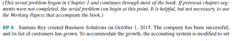 (This serial problem began in Chapter 1 and continues through most of the book. If previous chapter segments were not completed, the serial problem can begin at this point. It is helpful, but not necessary, to use the Working Papers that accompany the book.)  Review the February 26 and March 25 transactions for Business Solutions (SP 5) from Chapter 5. Required  1. Assume that Lyn Addie is an unmarried employee. Her $1,000 of wages are subject to no deductions other than FICA Social Security taxes, FICA Medicare taxes, and federal income taxes. Her federal income taxes for this pay period total $159. Compute her net pay for the eight days' work paid on February 26. (Round amounts to the nearest cent.) 2. Record the journal entry to reflect the payroll payment to Lyn Addie as computed in part 1. 3. Record the journal entry to reflect the (employer) payroll tax expenses for the February 26 payroll payment. Assume Lyn Addie has not met earnings limits for FUTA and SUTA-the FUTA rate is 0.6% and the SUTA rate is 4% for Business Solutions. (Round amounts to the nearest cent.)  4. Record the entry(ies) for the merchandise sold on March 25 if a 4% sales tax rate applies. REFEERENCE: Solutions (SP 5) from Chapter 5.           