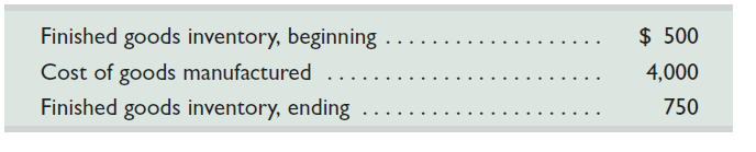 Compute cost of goods sold using the following information:   