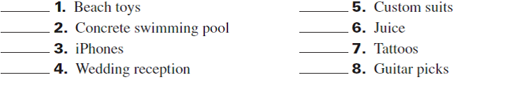 For each of the following products and services, indicate whether it is more likely produced in a process operation or a job order operation.   