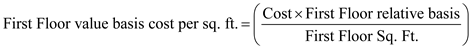 In the given scenario, a company allocates cost on a physical allocation basis but some managers are proposing an allocation on a value basis. The allocation of joint costs on a value basis means that the business allocates the cost to products based on certain grades and its relative production quantity. It determines the percentage of the total costs allocated to each product by the ratio of each product's sales value to the total value. The sales value is determined by multiplying the unit-selling price by the number of units. 1. Based on the current cost physical allocation basis the resulting occupancy costs are simply the physical space occupied by the current cost per square foot, which in this scenario is $23.25/sq. ft. AF's department occupies 2,000 sq. ft. so the cost calculation is: 2. In order to consider a value basis allocation the Controller had to split up the various occupancy costs incurred. Lighting and cleaning costs totaling $65,000 would be applied at the original basis method. The cost can be determined by dividing that cost by the total number of square feet in the building which is 20,000 sq. ft. In order to allocate the remaining Building rent costs of $400,000 on a value basis allocation some addition calculations are needed. The scenario indicates that first floor space costs $40 per sq. ft., second floor space costs $20 per sq. ft., and basement space costs $10 per sq. ft. Therefore, to determine the value basis for allocating cost one must multiply the number of sq. ft. occupied by their relative cost. The relative basis of each item's value to the total value can now be determined so that the cost allocation percentage can be determined. Since the cost was previously determined to be $400,000, the allocated joint cost of each item is simply the total cost multiplied by the relative basis for each item. It can then be divided by the total sq. ft. occupied by each floor to determine the cost per sq. ft. In order to apply the new blended cost basis for the department in question the cost per sq. ft. for each floor must be summed up. It is simply the adjusted original basis (for lighting and cleaning) plus the value basis (for building rent) for each floor. For the first floor the calculation is: For the second floor the calculation is: For the basement the calculation is: This can now be applied to the respective department. AF's department occupies 2,000 sq. ft. in the basement so the cost calculation is: 3. The manager of a second floor department would favor the blended value basis allocation because the cost allocation would be $17 per sq. ft. using the current allocation method versus $10.00 per sq. ft. using the blended value basis allocation.