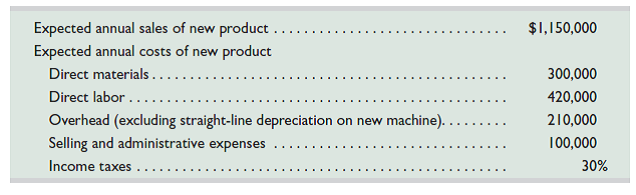 Cortino Company is planning to add a new product to its line. To manufacture this product, the company needs to buy a new machine at a $300,000 cost with an expected four-year life and a $20,000 salvage value. All sales are for cash and all costs are out-of-pocket, except for depreciation on the new machine. Additional information includes the following.   Required 1. Compute straight-line depreciation for each year of this new machine's life. (Round depreciation amounts to the nearest dollar.) 2. Determine expected net income and net cash flow for each year of this machine's life. (Round answers to the nearest dollar.) 3. Compute this machine's payback period, assuming that cash flows occur evenly throughout each year. (Round the payback period to two decimals.) 4. Compute this machine's accounting rate of return, assuming that income is earned evenly throughout each year. (Round the percentage return to two decimals.) 5. Compute the net present value for this machine using a discount rate of 7% and assuming that cash flows occur at each year-end. ( Hint: Salvage value is a cash inflow at the end of the asset's life.)<div style=padding-top: 35px> 