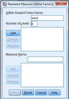We test to determine whether the means are significantly differ. Here we take Preccnp referred to condition1. Preccpp referred to condition2 Preccnn referred to condition3 Using SPSS, following is the procedure for obtaining the Pairwise comparisons output for the given data. 1) Select Analyze, general linear model and repeated measures. 2) When Repeated measures define Factor(s) dialog box appears type time in within subject factor name and 3 in number of levels. Presss Add button and select define option. 3) Shift Click to highlight each level name then transfer them by clicking this button. 4) Select Options transfer the variable to Display means for text box, Click compare main effect, Select Sidak and Continue buttons. 5) Click Plots button. 6) Click to highlight the factor name then transfer it to the Horizontal Axis, click Add button and Continue. 7) Click Ok to run the analysis. The output is shown below: The table below shows the name given to the factor and the number of levels of the factor together with their names. The table below shows the mean and standard deviation of each time period. From the above output, it can be seen that the P - values for the means of condition1, condtion2 and condition3 are less. Therefore, the means of condition1 and condition2, condition1 and condition3, condition2 and condition3 are signficantly different.