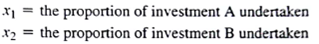 Morton Financial must decide on the percentage of available funds to commit to each of two investments, referred to as A and B, over the next four periods. The following table shows the amount of new funds available for each of the four periods, as well as the cash expenditure required for each investment (negative values) or the cash income from the investment (positive values). The data shown (in thousands of dollars) reflect the amount of expenditure or income if 100% of the funds available in any period are invested in either A or B. For example, if Morton decides to invest 100% of the funds available in any period in investment A, it will incur cash expenditures of $1000 in period 1, $800 in period 2, $200 in period 3, and income of $200 in period 4. Note, however, if Morton made the decision to invest 80% in investment A, the cash expenditures or income would be 80% of the values shown.    The amount of funds available in any period is the sum of the investment funds for the period, the new loan funds, the savings from the precious period, the cash income from investment A, and the cash income from investment B. The funds available in any period can be used to pay the loan and interest from the previous period, placed in savings, used to pay the cash expenditures for investment A, or used to play the cash expenditures for investment B. Assume an interest rate of 10% per period for savings and an interest rate of 18% per period on borrow funds. Let    Then, in any period t , the savings income from the previous period is 1.1 S ( t - 1), and the loan and interest expenditure from the previous period is 1.18L( t ? 1). At the end of period 4, investment A is expected to have a cash value of $3200 (assuming a 100% investment in A), and investment B is expected to have a cash value of $2500 (assuming a 100% investment in B). Additional income and expenses at the end of period 4 will be income from savings in period 4 less the repayment of the period 4 loan plus interest. Suppose that the decision variables are defined as    For example, if x 1 = 0.5, $500 would be invested in investment A during the first period, and all remaining cash flows and ending investment A values would be multiplied by 05. The same holds for investment B. The model must include constraints x 1 ? 1 and x 2 ? 1 to make sure that no more than 100% of the investments can be undertaken. If no more than $200 can be borrowed in any period, determine the proportions of investments A and B and the amount of savings and borrowing in each period that will maximize the cash value for the firm at the end of the four periods.