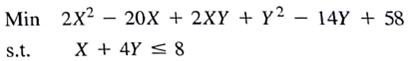 Consider the problem    a. Find the minimum solution to this problem. b. If the right-hand side of the constraint is increased from 8 to 9, how much do you expect the objective function to change? c. Resolve the problem with a new right-hand side of 9. How does the actual change compare with your estimate?