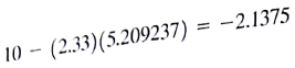 This problem requires a basic understanding of the normal probability distribution. Investors are often interested in knowing the probabilities of poor returns. For example, for what cutoff return will the probability of the actual return falling below this cutoff value be at most 1%? Consider the solution to the Markowitz portfolio problem given in Figure 8.9. The mean return of the portfolio is 10% and the standard deviation (calculated by taking the square root of the variance, which is the objective function value) is    Assume that the portfolio scenario returns are normally distributed about the mean return. From the normal probability table, we see that less than 1% of the returns fall more than 2.33 standard deviations below the mean. This result implies a probability of 1% or less that a portfolio return will fall below    Stated another way, if the initial value of the portfolio is $1, then the investor faces a probability of 1% of incurring a loss of 2.1375 cents or more. The value at risk is 2.1375 cents at 1%. This measure of risk is called the value at risk , or VaR. It was popularized by JPMorgan Chase Co. in the early 1990s (then, just JP Morgan). A table of normal probabilities appears in Appendix B, but they are also easily calculated in LINGO and Excel. In LINGO the function @PSN(Z) and the equivalent function NORMDIST in Excel provide the probability that a standard normal random variables is less than Z. a. Consider the Markowitz portfolio problem given in equations (8.10) through (81.9). Delete the required return constraint (8.18), and reformulate this problem to minimize the VaR at 1%. b. Is minimizing the VaR the same as minimizing the variances of the portfolio? Answer Yes or No, and justify. c. For a fixed return, is minimizing the VaR the same as minimizing the variances of the portfolio? Answer Yes or No, and justify.