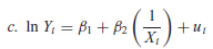 Are the following models linear regression models Why or why not          