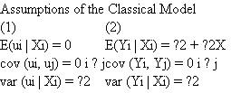 Given the assumptions in column 1 of the table, show that the assumptions in column 2 are equivalent to them.  