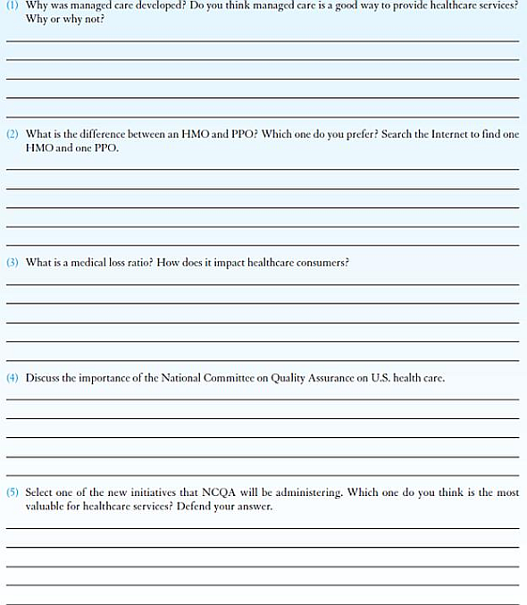 Discussion Questions  The following are suggested discussion questions for this chapter.   