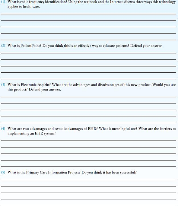 DISCUSSION QUESTIONS The following are suggested discussion questions for this chapter.