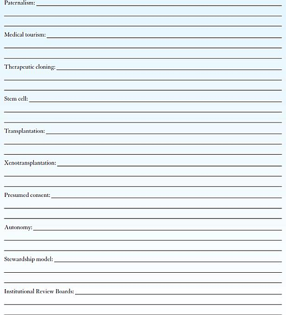 IN YOUR OWN WORDS Based on this chapter, please provide an explanation of the following concepts in your own words. DO NOT RECITE the text.