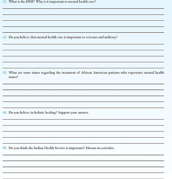 Discussion Questions The following are suggested discussion questions for this chapter.