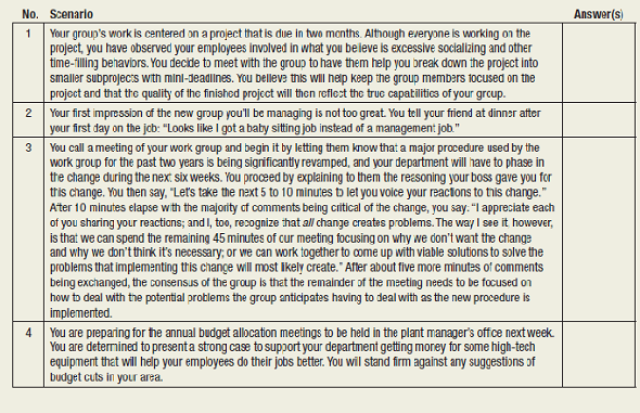 Functions of Management Background  Although the text describes each of the five management functions separately, you learned that these five functions are interrelated, and managers sometimes perform two or more of them at the same time. Here you will broaden your perspective of how these functions occur simultaneously in management activities. Task  1. Imagine that you are the manager in each scenario described in the following table and you have to decide which management function(s) to use in each. 2. Mark your answers using the following codes:           