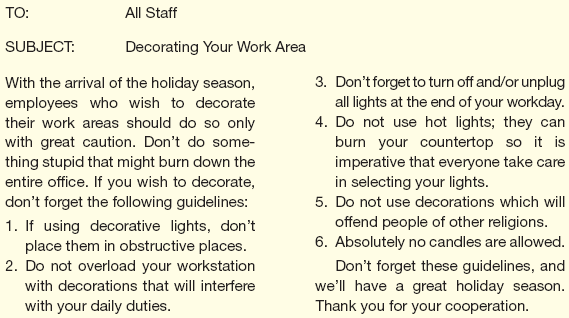 Revise the following e-mail to improve positive tone.