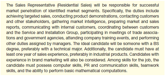 All-Weather, Inc., invited applications for the position of sales representative (Residential Sales). To be based in Nebraska, this person will be mainly responsible for sales of All-Weather's vinyl windows in local markets, including single- and double-hung windows and casement windows. The job description for the position reads as follows:     Below are two cover letters received from applicants. In an e-mail to your instructor, discuss the strengths and weaknesses of both. Judging just from their cover letter, which applicant would you prefer to hire Why            