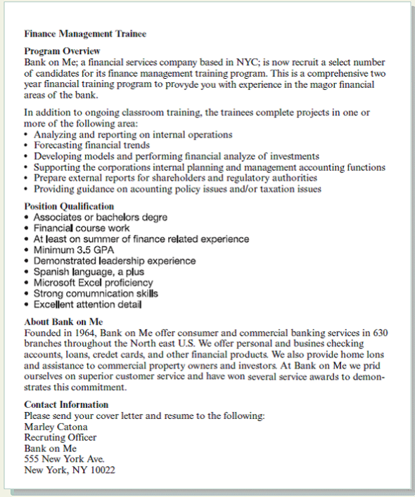 Proofread a job posting.  Review this passage, and see how many errors you can find. Look for spelling, formatting, and punctuation errors.   