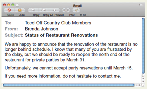 Use a you attitude and positive language.  Rewrite this email from a facilities manager to country club members. How can you stress the you attitude and focus on good news without misleading members?   