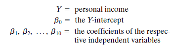 BUSINESS ACTIVITY INDEX FOR SPOKANE COUNTY Prior to 1973, Spokane County, Washington, had no up-to-date measurement of general business activity. What happens in this area as a whole, however, affects every local business, government agency, and individual. Plans and policies made by an economic unit would be incomplete without some reliable knowledge about the recent performance of the economy of which the unit is a component part. A Spokane business activity index should serve as a vital input in the formulation of strategies and decisions in private as well as in public organizations. A business activity index is an indicator of the relative changes in overall business conditions within a specified region. At the national level, the gross domestic product (GDP, computed by the Department of Commerce) and the industrial production index (compiled by the Federal Reserve Board) are generally considered excellent indicators. Each of these series is based on thousands of pieces of information-the collecting, editing, and computing of which are costly and time-consuming undertakings. For a local area such as Spokane County, Washington, a simplified version, capable of providing reasonably accurate and current information at moderate cost, is very desirable. Multiple regression can be used to construct a business activity index. There are three essential questions that must be answered in order to construct such an index: • What are the components of the index? • Do these components adequately represent the changes in overall business conditions? • What weight should be assigned to each of the chosen components? Answers to these questions can be obtained through regression analysis. Dr. Shik Chun Young, professor of economics at Eastern Washington University, is attempting to develop a business activity index for Spokane County. Young selects personal income as the dependent variable. At the county level, personal income is judged as the best available indicator of local business conditions. Personal income measures the total income received by households before personal taxes are paid. Since productive activities are typically remunerated by monetary means, personal income may indeed be viewed as a reasonable proxy for the general economic performance. Why then is it necessary to construct another index if personal income can serve as a good business activity indicator? Unfortunately, personal income data at the county level are estimated by the U.S. Department of Commerce on an annual basis and are released 16 months too late. Consequently, these data are of little use for short-term planning. Young's task is to establish an up-to-date business activity index. The independent variables are drawn from those local data that are readily available on a monthly basis. Currently, about 50 series of such monthly data are available, ranging from employment, bank activities, and real estate transactions to electrical consumption. If each series were to be included in the regression analysis, the effort would not be very productive because only a handful of these series would likely be statistically significant. Therefore, some knowledge of the relationship between personal income and the available data is necessary in order to determine which independent variables are to be included in the regression equation. From Young's knowledge of the Spokane economy, the following 10 series are selected: X 1 , total employment X 2 , manufacturing employment X 3 , construction employment X 4 , wholesale and retail trade employment X 5 , service employment X 6 , bank debits X 7 , bank demand deposits X 8 , building permits issued X 9 , real estate mortgages X 10 , total electrical consumption The first step in the analysis is to fit the model E ( Y ) = ? 0 + ? 1 X 1 + ? 2 X 2 +…+ ? 10 X 10  where     When the preceding model is fit to the data, the adjusted     is.96, which means that the 10 variables used together explain 96% of the variability in the dependent variable, personal income. However, other regression statistics indicate problems. First, of these 10 independent variables, only three-namely, total employment, service employment, and bank debits-have a computed t value significant at the.05 level. Second, the correlation matrix shows a high degree of interdependence among several of the independent variables-multicollinearity. 21 For example, total employment and bank debits have a correlation coefficient of.88; total electrical consumption and bank demand deposits,.76; and building permits issued and real estate mortgages,.68. Third, a test for autocorrelation using the DurbinWatson statistic of.91 indicates that successive values of the dependent variable are positively correlated. Of course, autocorrelation is rather common in time series data; in general, observations in the same series tend to be related to one another. Since one of the basic assumptions in regression analysis is that the observations of the dependent variable are random, Young chooses to deal with the autocorrelation problem first. He decides to calculate first differences, or changes, in an attempt to minimize the interdependence among the observations in each of the time series. The 10 independent variables are now measured by the difference between the periods rather than by the absolute value for each period. So that the sets of data can be distinguished, a new designation for the independent variables is used: ? X 1 , change in total employment ? X 2 , change in manufacturing employment ? X 3 , change in construction employment ? X 4 , change in wholesale and retail trade employment ? X 5 , change in service employment ? X 6 , change in bank debits ? X 7 , change in demand deposits ? X 8 , change in building permits issued ? X 9 , change in real estate mortgages ? X 10 , change in total electrical consumption The regression model becomes E (? Y ) = ? 0 + ? 1 ? X 1 + ? 2 ? X 2 +…+ ? 10 ? X 10  where     A regression run using this model, based on the first difference data, produces a Durbin-Watson statistic of 1.71. It indicates that no serious autocorrelation remains. The next step is to determine which of the 10 variables are significant predictors of the dependent variable. The dependent variable, ? Y , is regressed against several possible combinations of the 10 potential predictors in order to select the best equation. The criteria used in the selection are • A satisfactorily high      • Low correlation coefficients among the independent variables • Significant (at the.05 level) coefficients for each of the independent variables After careful scrutiny of the regression results, Young finds that the equation that contains ? X 4 , ? X 5 , and ? X 10 as independent variables best meets the foregoing criteria. However, Young reasons that (in addition to commercial and industrial uses) total electrical consumption includes residential consumption, which should not have a significant relation to business activity in the near term. To test this hypothesis, Young subdivides the total electrical consumption into four variables: ? X 11 , change in residential electricity use ? X 12 , change in commercial electricity use ? X 13 , change in industrial electricity use ? X 14 , change in commercial and industrial electricity use All four variables, combined with ? X 4 and ? X 5 , are used to produce four new regression equations (see Table 8-12). Statistical analysis indicates that Equation D in Table 8-12 is the best. Compared with the previous equation, which contained ? X 4 , ? X 5 , and ? X 10 as independent variables, Equation A is the only one that shows a deterioration in statistical significance. This result confirms Young's notion that commercial and industrial electricity uses are better predictors of personal income than total electrical consumption, which includes residential electricity use. Therefore, Equation D is selected as the final regression equation, and the results are     The figures in parentheses below the regression coefficients are the standard errors of the estimated coefficients. The t values of the coefficients are 4.20, 4.10, and 3.50 for ? X 4 , ? X 5 , and ? X 14 , respectively. The R 2 indicates that nearly 84% of the variance in change in personal income is explained by the three independent variables. The Durbin-Watson (DW) statistic shows that autocorrelation is not a problem. In addition, the correlation coefficient matrix of Table 8-13 demonstrates a low level of interdependence among the three independent variables. For index construction purposes, the independent variables in the final regression equation become the index components. The weights of the components can be determined from the regression coefficients. (Recall that the regression coefficient represents the average change in the dependent variable for a one-unit increase in the independent variable.) However, because the variables in the regression equation are not measured in the same units (for example, ? Y is measured in thousands of dollars and ? X 14 in thousands of kilowatt-hours), the regression coefficients must be transformed into relative values. This transformation is accomplished by computing their standardized or B coefficients.      where     The values of all these statistics are typically available from the regression computer output. Hence, the standardized coefficients of the three independent variables are     Because the sum of the weights in an index must be 100%, the standardized coefficients are normalized as shown in Table 8-14. After the components and their respective weights have been determined, the following steps give the index: 1. Compute the percentage change of each component since the base period. 2. Multiply the percentage change by the appropriate weight. 3. Sum the weighted percentage changes obtained in step 2. The completed Spokane County activity index, for the time period considered, is compared with the U.S. GNP, in constant dollars (1967 = 100), in Figure 8-12. TABLE 8-12 Young's Regression Variables      TABLE 8-13 Correlation Coefficient Matrix      FIGURE 8-12 Spokane County Business Activity Index and the U.S. GNP, in Constant Dollars ( 1967 = 100 )      TABLE 8-14 Standardized Coefficients      FIGURE 8-13 Restaurant Sales, January 1981-December 1982      Why did Young choose to solve the autocorrelation problem first?