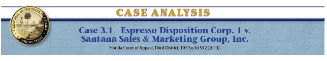   IN THE LANGUAGE OF THE COURT CORTIÑAS, J. [Judge] Espresso Disposition Corporation 1 and Rowland Coffee Roasters, Inc. (collectively Appellants) seek review of the trial court's order denying their motions to dismiss [Santana Sales Marketing Group, Inc.'s (Appellee's)] third amended complaint. Appellants claim that the trial court erred in denying their motions to dismiss because the plain and unambiguous language in the parties' * * * agreement contains a mandatory forum selection clause [a provision in a contract designating the court, jurisdiction, or tribunal that will decide any disputes arising under the contract] requiring that all lawsuits brought under the agreement shall be in Illinois. Espresso Disposition Corporation 1 and Santana and Associates entered into the * * * agreement in 2002. The agreement provides for a mandatory forum selection clause in paragraph 8. The provision states: The venue with respect to any action pertaining to this Agreement shall be the State of Illinois. The laws of the State of Illinois shall govern the application and interpretation of this Agreement. However, Appellee filed a lawsuit against Appellants alleging a breach of the agreement in Miami-Dade County, Florida. In fact, Appellee filed four subsequent complaints-an initial complaint, amended complaint, second amended complaint, and third amended complaint-after each and every previous pleading's dismissal was based upon venue as provided for in the agreement's mandatory forum selection clause. Appellee's third amended complaint alleges the forum selection clause was a mistake that was made at the time the agreement was drafted. Additionally, Appellee attached an affidavit [a sworn statement] which states that, in drafting the agreement, Appellee * * * copied a form version of an agreement between different parties, and by mistake, forgot to change the venue provision from Illinois to Florida. In response, Appellants filed their motions to dismiss the third amended complaint, which the trial court denied. Florida appellate courts interpret a contractual forum selection clause under a de novo standard of review. [The courts review the issue anew, as if the lower courts had not ruled on the issue.] Likewise, as the trial court's order denying appellant's motion to dismiss is based on the interpretation of the contractual forum selection clause, this court's standard of review is de novo. Therefore, the narrow issue before this court is whether the * * * agreement provides for a mandatory forum selection clause that is enforceable under Florida law. Florida courts have long recognized that forum selection clauses such as the one at issue here are presumptively valid. This is because forum selection clauses provide a degree of certainty to business contracts by obviating [preventing] jurisdictional struggles and by allowing parties to tailor the dispute resolution mechanism to their particular situation. Moreover, forum selection clauses reduce litigation over venue, thereby conserving judicial resources, reducing business expenses, and lowering consumer prices. [Emphasis added.] Because Florida law presumes that forum selection clauses are valid and enforceable, the party seeking to avoid enforcement of such a clause must establish that enforcement would be unjust or unreasonable. Under Florida law, the clause is only considered unjust or unreasonable if the party seeking avoidance establishes that enforcement would result in no forum at all. There is absolutely no set of facts that Appellee could plead and prove to demonstrate that Illinois state courts do not exist. Illinois became the twenty-first state in 1818, and has since established an extensive system of state trial and appellate courts. Clearly, Appellee failed to establish that enforcement would be unreasonable since the designated forum-Illinois-does not result in Appellee's having no forum at all. Further, as we have said on a number of occasions, if a forum selection clause unambiguously mandates that litigation be subject to an agreed upon forum, then it is [an] error for the trial court to ignore the clause. Generally, the clause is mandatory where the plain language used by the parties indicates exclusivity. Importantly, if the forum selection clause states or clearly indicates that any litigation must or shall be initiated in a specified forum, then it is mandatory. Here, the agreement's plain language provides that the venue for any action relating to a controversy under the agreement any litigation shall be the State ofIllinois. The clear language unequivocally renders the forum selection clause mandatory Appellee would have us create an exception to our jurisprudence on mandatory forum selection clauses based on their error in cutting and pasting the clause from another agreement. Of course, the origin of cutting and pasting comes from the traditional practice of manuscript-editing whereby writers used to cut paragraphs from a page with editing scissors, that had blades long enough to cut an 8½ inch-wide page, and then physically pasted them onto another page. Today, the cut, copy, and paste functions contained in word processing software render unnecessary the use of scissors or glue. However, what has not been eliminated is the need to actually read and analyze the text being pasted, especially where it is to have legal significance. Thus, in reviewing the mandatory selection clause which Appellant seeks to enforce, we apply the legal maxim be careful what you ask for and enforce the pasted forum. Accordingly, we reverse [the] trial court's denial of the motions to dismiss Appellee's third amended complaint on the basis of improper venue, and remand for entry of an order of dismissal. Legal Reasoning Questions 1. Compare and contrast a motion to dismiss with other pretrial motions. Identify their chief differences. 2. Why did the appellants in this case file a motion to dismiss? 3. What is the effect of granting a motion to dismiss? 4. Did the court grant or deny the appellants' motion? Why did the court take this action?<div style=padding-top: 35px> 