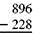 Subtract each of this. Check your answer. (See Examples.)      Subtracting with Borrowing      Subtract 2894 SUBWAY drink cups from 3783 SUBWAY drink cups in inventory. First, write the problem as follows.     In the ones (units) column, subtract 4 from 3 by borrowing a 1 from the tens column in the minuend to get 1 ten + 3, or 13, in the units column with 7 now in the tens column. Then subtract 4 from 13 for a result of 9. Complete the subtraction as follows.     In this example, the tens are borrowed from the hundreds column, and the hundreds are borrowed from the thousands column. Subtracting with Checking  Quick TIP  Do not change the order of the numbers when subtracting. For example, (9 ? 5) is not the same thing as (5 ? 9).Subtract 1635 from 5383 and check the answer.       