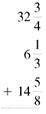 Add. Write each answer in lowest terms. (See Examples.)      Adding Mixed Numbers  Add     and      SOLUTION  Inspection shows that 12 is the least common denominator. Write     as     and write     as     Then add. The work can be organized as follows.     Adding with Carrying  A rubber gasket must extend around all four edges (perimeter) of the dishwasher door panel shown on the following page before it is installed. Find the length of gasket material needed by adding     inches,     inches,     inches, and     inches. Quick TIP  To add mixed numbers: 1. add fractions, 2. add whole numbers, and 3. combine the two to write as a mixed number. SOLUTION  CASE IN POINT Write using the least common denominator and then add.   