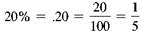 Write the following as decimals. (See Examples.)  Writing Fractions as Percents      A marketing manager is given the following data in fraction form and must change the data to percents. (a)      (b)      (c)      SOLUTION  First write each fraction as a decimal, and then write the decimal as a percent. (a)      (b)      (c)      Writing Percents as Decimals  To calculate some insurance claims, an insurance agent must change the following percents to decimals. (a) 35% (b) 50% (c) 325% (d)      Quick.TIP Change any fraction part of a percent to a decimal before converting from a percent to a decimal. SOLUTION  Move the decimal point two places to the left and drop the percent sign. (a).35 (b).5 (c) 3.25 (d).375 Writing Percents as Fractions  Even though smoking is believed to account for 1 of every 5 deaths in the United States, more than 45 million Americans smoke. The bar chart shows the percent of people in each age group that smoke. Convert each percent to a fraction and reduce to lowest terms.     SOLUTION  Write each percent as a decimal and then as a fraction in lowest terms. (a)      (b)      (c)      (d)        