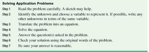 Write out the steps necessary to solve an applied problem. (See Objective.) Solve application problems. Now that statements have been translated into mathematical expressions, you can use this knowledge to solve problems. Step 3 is often the most difficult. To write an equation from the information given in the problem, convert the facts stated in words into mathematical expressions. These expressions are used to build a mathematical model of the situation.