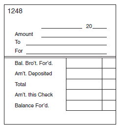 MAINTAINING BANK RECORDS Use the following information to complete each check stub. (See Example 2.)        