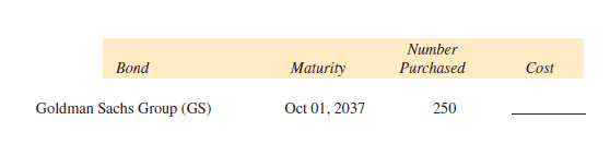 Find the cost, including sales charges of $10 per bond, for each of the following purchases. (See Example 3.)  <div style=padding-top: 35px> 