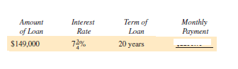 Use the real estate amortization table to find the monthly payment for the following loans. (See Example 1.)  <div style=padding-top: 35px> 