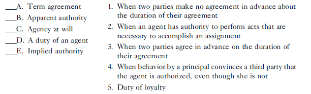 Match the following terms with their definitions: