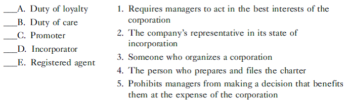 Match the following terms with their definitions:
