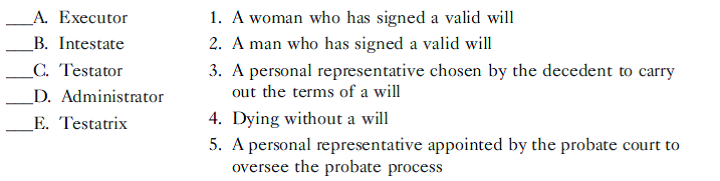 Match the following terms with their definitions: