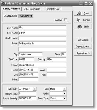 a      Anthony Battistuta      Name, Address dialog box   b      Lawana Brooks      Personal tab   c      Lawana Brooks      Diagnosis tab   d      Lawana Brooks      Condition tab   e      Edwin Hsu      Name, Address dialog box   f      Edwin Hsu      Personal tab   g      Edwin Hsu      Diagnosis tab   h.      Hannah Syzmanski      Name, Address tab   i      Hannah Syzmanski      Other Information tab   j      Hannah Syzmanski      Personal tab   0 k      Hannah Syzmanski      Account tab   1 l      Hannah Syzmanski      Diagnosis tab   2 m      Hannah Syzmanski      Policy 1 tab   3