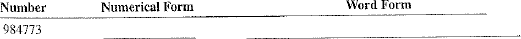 Read and write the following whole number in numerical and word form.
