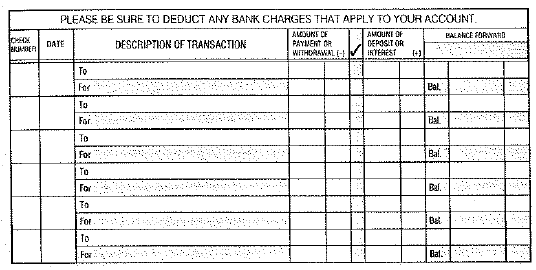 You are the training director for tellers at a large local bank. As part of a new training program that you are developing, you have decided to give teller trainees a sample deposit slip, cheek, and check register with common errors on them. The trainees must find and correct the errors. Your task is to create the three documents. a. On a separate sheet of paper, list some typical errors that bank customers might make on a deposit slip, a check, and a check register. b. Use the following blank deposit slip, check, and check register to create filled-out versions, each with one error you named for that document in part a. You make up all the details: names, dates, numbers, etc. c. After completing part b, exchange documents with another student in the class and try to find and correct the errors. (If this is a homework assignment, bring a copy of each document you created to class for the exchange. If this is an in-class assignment, temporarily trade documents with the other student after completing part b.)