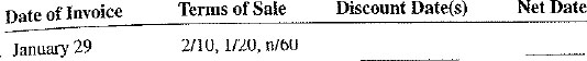 Using the ordinary dating method, calculate the discount date and the net date for the following transactions.
