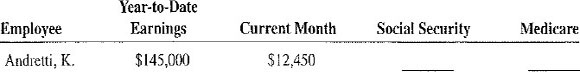 As the payroll manager for Freeport Enterprises, it is your task to calculate the monthly social security and Medicare withholdings for the following employees.