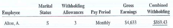 Use the combined wage bracket tables, Exhibits 9-3 and 9 4, to solve Exercises 13-19.