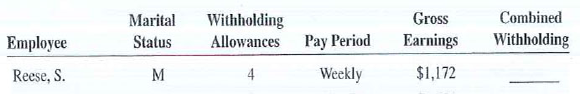 Use the combined wage bracket tables, Exhibits 9-3 and 9 4, to solve Exercises 13-19.