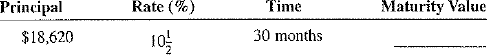 Find the maturity value of the following loans. Use MV = P(1+RT) to find maturity values.