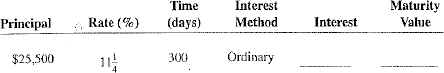 Calculate the missing information for the following loans. Round percents to the nearest each and days to the next higher day when necessary.    
