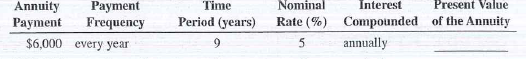 Use Table 12-2 to calculate the future value of the following ordinary annuities.
