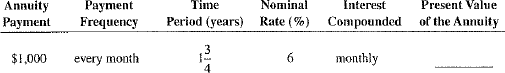 Use Table 12-2 to calculate the present value of the following ordinary annuities.